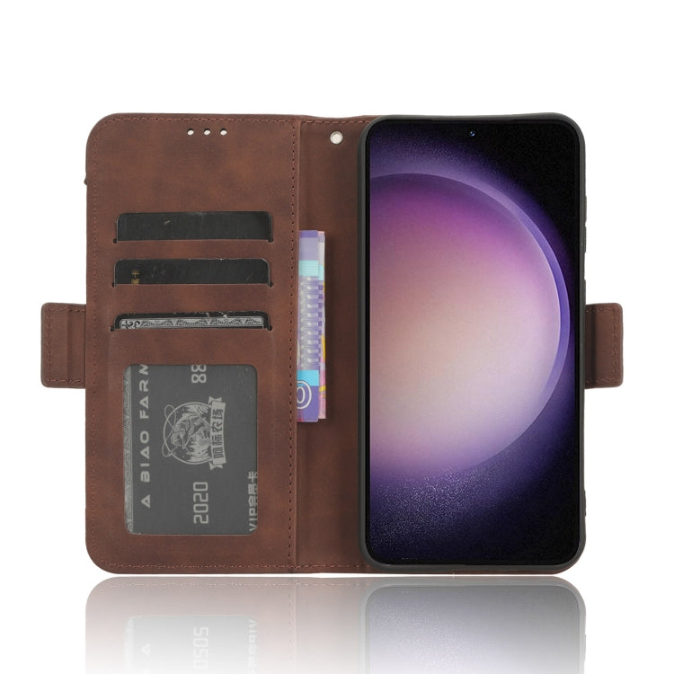 For Samsung Galaxy S23 FE 5G Skin Feel Calf Texture Card Slots Leather Phone Case(Brown)