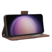 For Samsung Galaxy S23 FE 5G Skin Feel Calf Texture Card Slots Leather Phone Case(Brown)