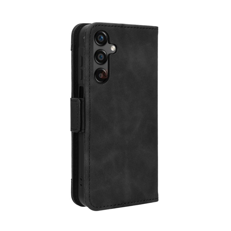 For Samsung Galaxy A25 5G Global Skin Feel Calf Texture Card Slots Leather Phone Case(Black)