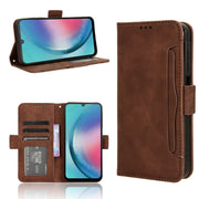 For Samsung Galaxy A25 5G Global Skin Feel Calf Texture Card Slots Leather Phone Case(Brown)