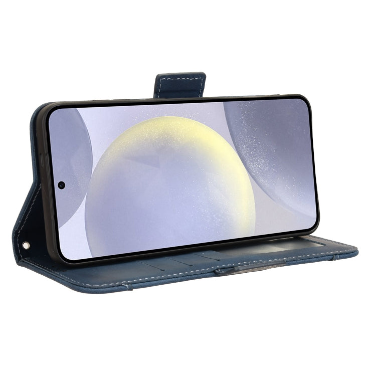For Samsung Galaxy S24+ 5G Skin Feel Calf Texture Card Slots Leather Phone Case(Blue)