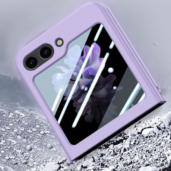 For Samsung Galaxy Z Flip5 Fuel Injection Integrated PC Skin Feel Phone Case(Purple)