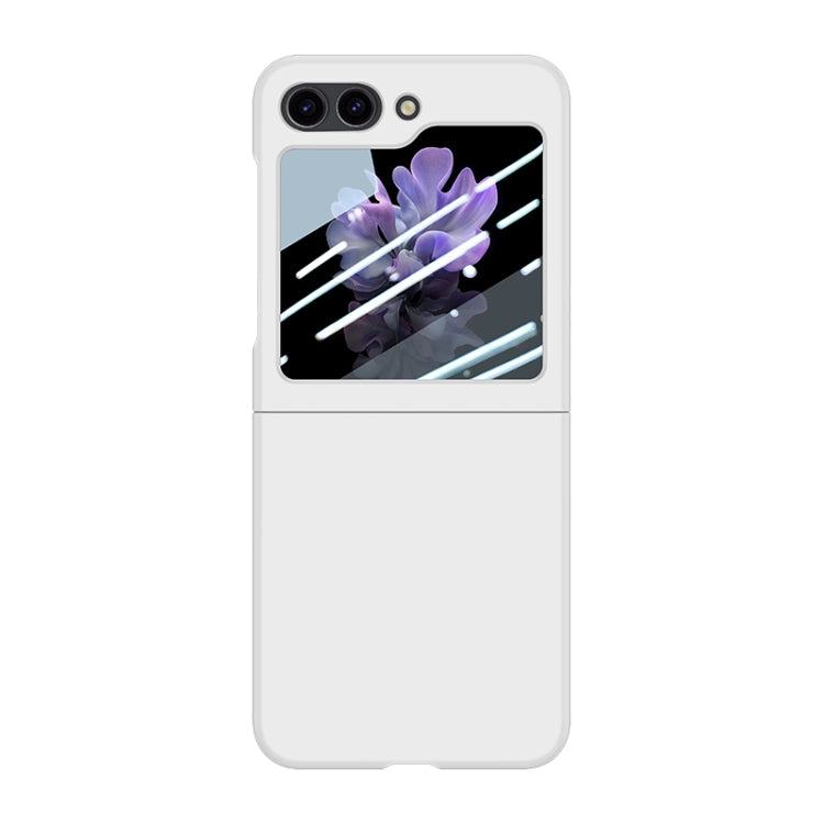 For Samsung Galaxy Z Flip5 Fuel Injection Integrated PC Skin Feel Phone Case(White)