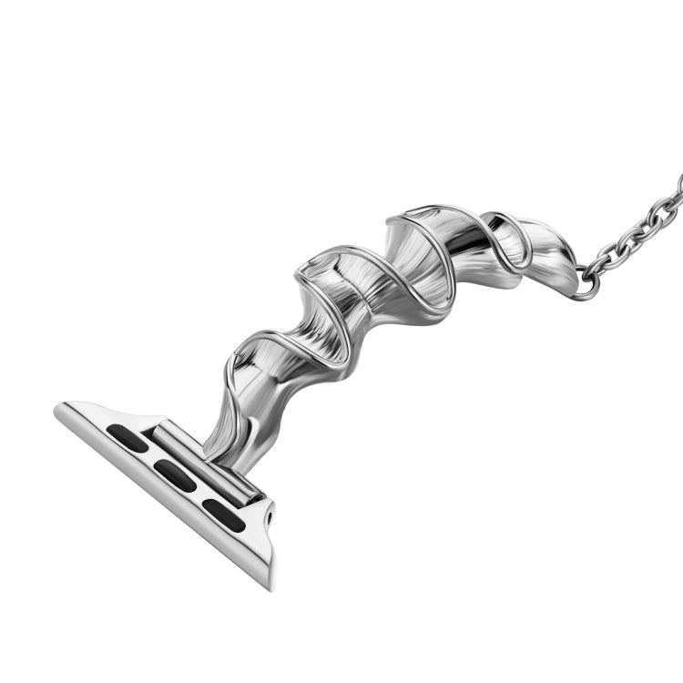 Ribbon Wave Metal Watch Band For Apple Watch 2 38mm(Silver) - Watch Bands by PMC TechLife | Online Shopping South Africa | PMC TechLife