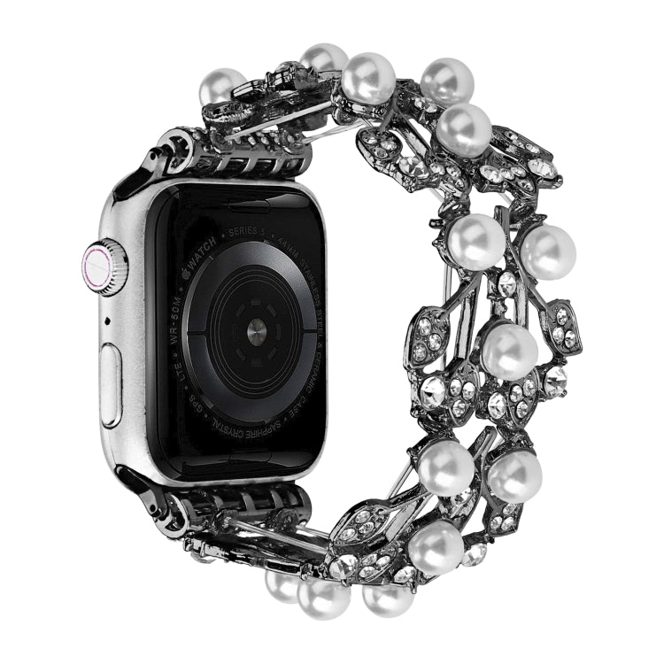Four-leaf Bead Metal Watch Band For Apple Watch 2 42mm(Black) - Watch Bands by PMC TechLife | Online Shopping South Africa | PMC TechLife