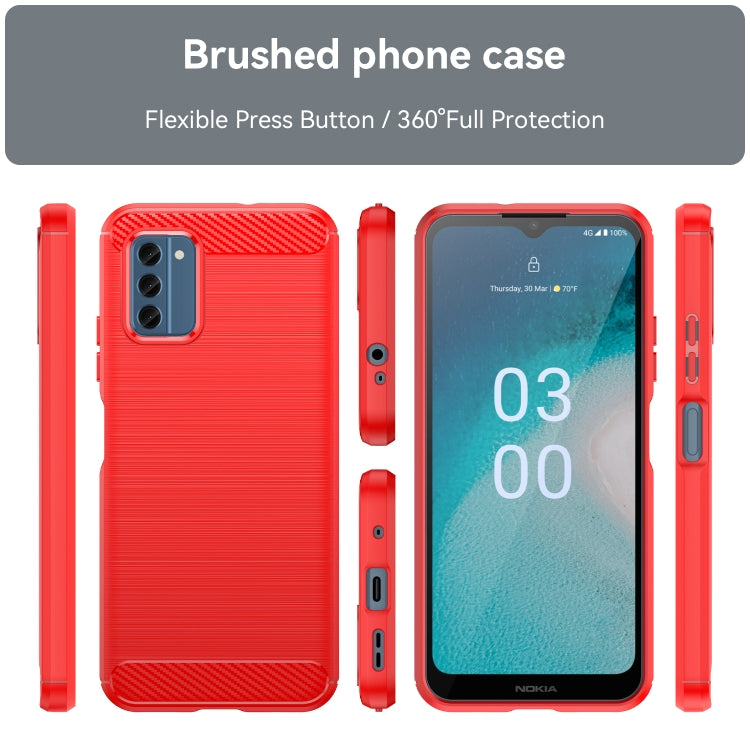 For Nokia C300 Brushed Texture Carbon Fiber TPU Phone Case(Red)