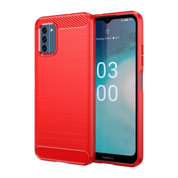 For Nokia C300 Brushed Texture Carbon Fiber TPU Phone Case(Red)