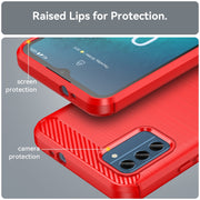 For Nokia C300 Brushed Texture Carbon Fiber TPU Phone Case(Red)