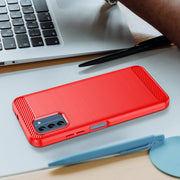 For Nokia C300 Brushed Texture Carbon Fiber TPU Phone Case(Red)