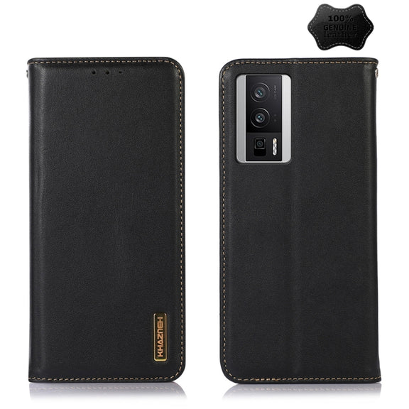 For Xiaomi Redmi K60 / K60 Pro / Poco F5 Pro KHAZNEH Nappa Top Layer Cowhide Leather Phone Case(Black)