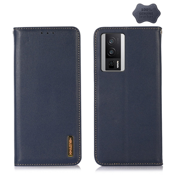 For Xiaomi Redmi K60 / K60 Pro / Poco F5 Pro KHAZNEH Nappa Top Layer Cowhide Leather Phone Case(Blue)