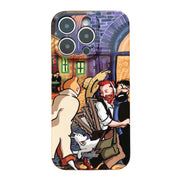 For iPhone 13 Pro Max Precise Hole Oil Painting Pattern PC Phone Case(Puppy)