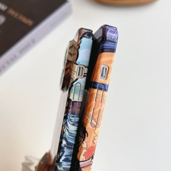 For iPhone 13 Pro Precise Hole Oil Painting Pattern PC Phone Case(Tobacco Pipe)