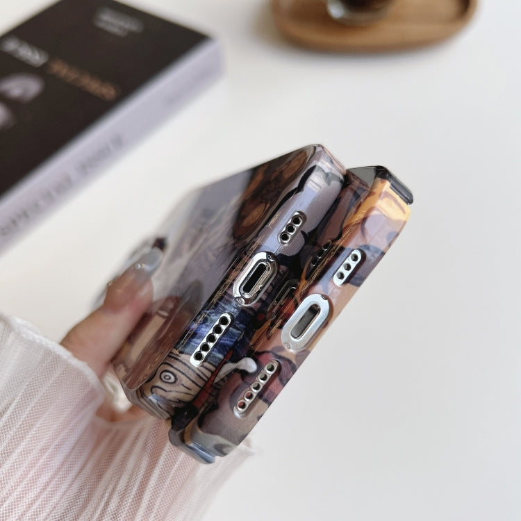 For iPhone 13 Pro Precise Hole Oil Painting Pattern PC Phone Case(Tobacco Pipe)