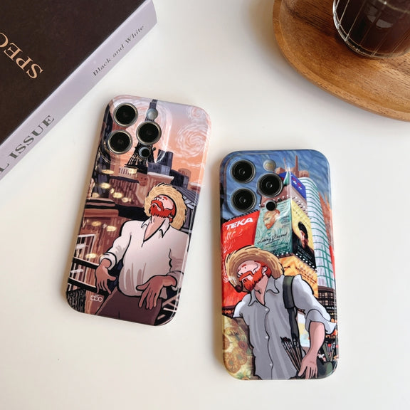 For iPhone 12 Pro Precise Hole Oil Painting Pattern PC Phone Case(Tobacco Pipe)