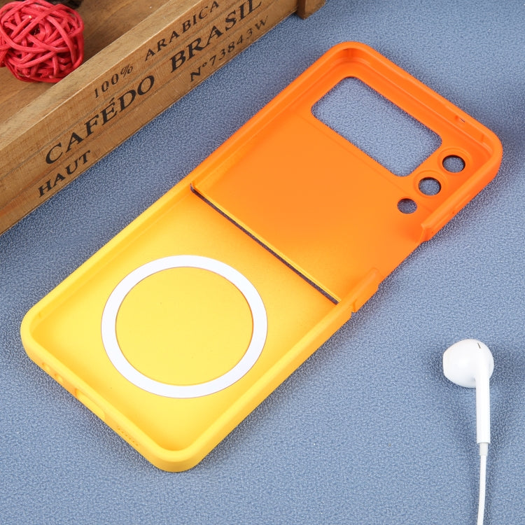 For Samsung Galaxy Z Flip3 5G Liquid TPU Silicone Gradient MagSafe Phone Case(Orange Yellow) - Galaxy Phone Cases by PMC TechLife | Online Shopping South Africa | PMC TechLife