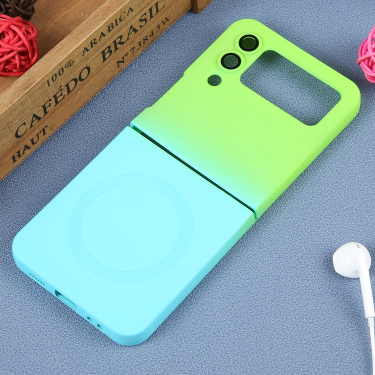 For Samsung Galaxy Z Flip3 5G Liquid TPU Silicone Gradient MagSafe Phone Case(Cyan Blue) - Galaxy Phone Cases by PMC TechLife | Online Shopping South Africa | PMC TechLife