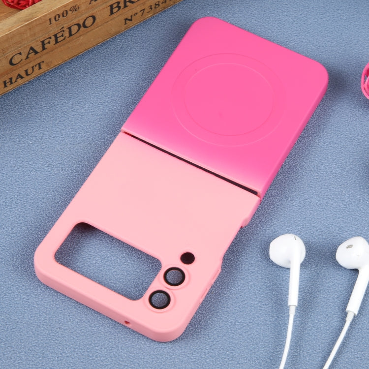 For Samsung Galaxy Z Flip4 Liquid TPU Silicone Gradient MagSafe Phone Case(Pink Red) - Galaxy Z Flip4 5G Cases by PMC TechLife | Online Shopping South Africa | PMC TechLife