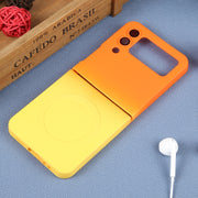 For Samsung Galaxy Z Flip4 Liquid TPU Silicone Gradient MagSafe Phone Case(Orange Yellow)