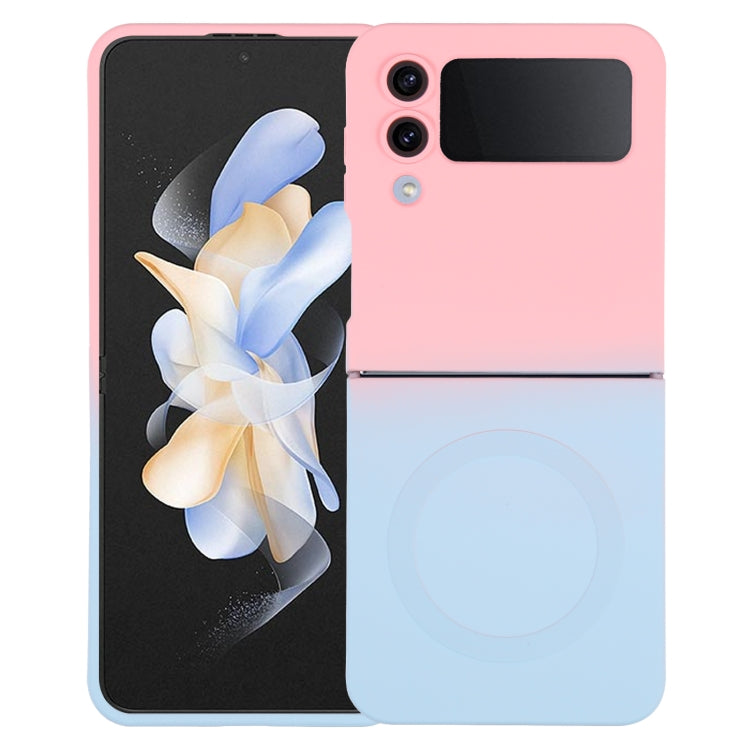 For Samsung Galaxy Z Flip4 Liquid TPU Silicone Gradient MagSafe Phone Case(Pink Blue) - Galaxy Z Flip4 5G Cases by PMC TechLife | Online Shopping South Africa | PMC TechLife