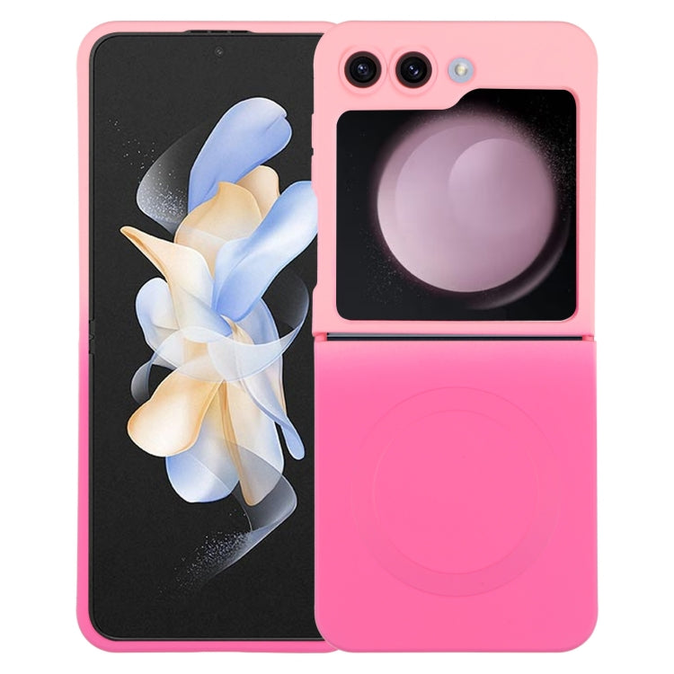 For Samsung Galaxy Z Flip5 Liquid TPU Silicone Gradient MagSafe Phone Case(Pink Red) - Galaxy Z Flip5 Cases by PMC TechLife | Online Shopping South Africa | PMC TechLife
