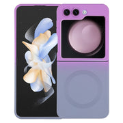 For Samsung Galaxy Z Flip5 Liquid TPU Silicone Gradient MagSafe Phone Case(Purple Grey)