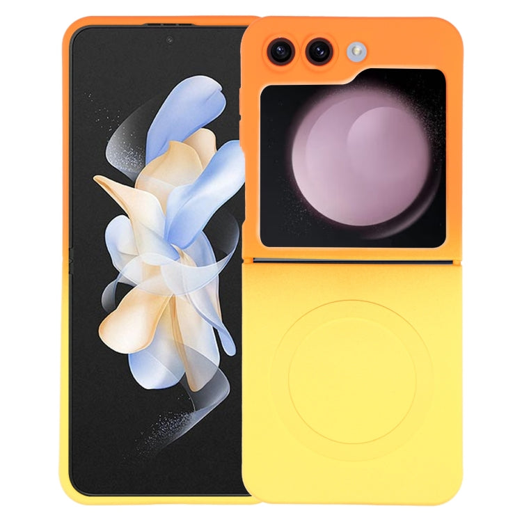 For Samsung Galaxy Z Flip5 Liquid TPU Silicone Gradient MagSafe Phone Case(Orange Yellow) - Galaxy Z Flip5 Cases by PMC TechLife | Online Shopping South Africa | PMC TechLife