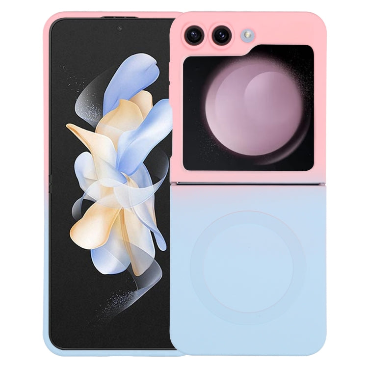 For Samsung Galaxy Z Flip5 Liquid TPU Silicone Gradient MagSafe Phone Case(Pink Blue) - Galaxy Z Flip5 Cases by PMC TechLife | Online Shopping South Africa | PMC TechLife