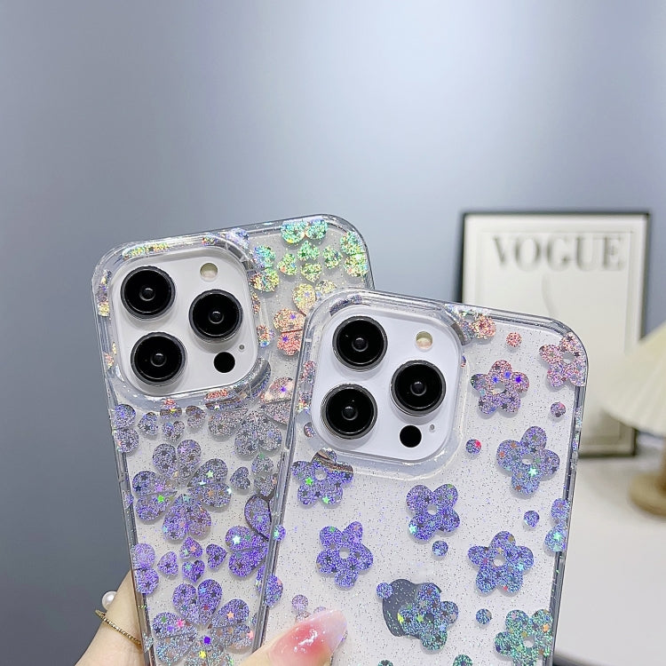 For iPhone 12 Little Star Series Glitter Powder TPU Phone Case(Lucky Clover)