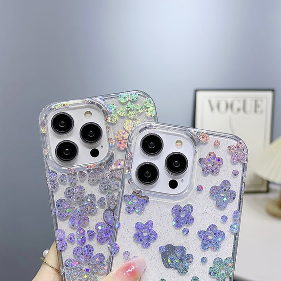 For iPhone 14 Little Star Series Glitter Powder TPU Phone Case(Pentangle)