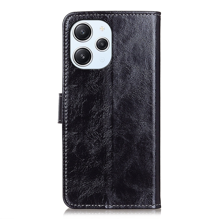 For Xiaomi Redmi 12 4G Retro Crazy Horse Texture Horizontal Flip Leather Phone Case(Black)