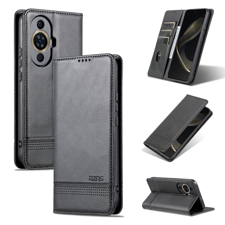 For Huawei Nova 11 Pro AZNS Magnetic Calf Texture Flip Leather Phone Case(Black) - Huawei Cases by AZNS | Online Shopping South Africa | PMC TechLife | Buy Now Pay Later Mobicred