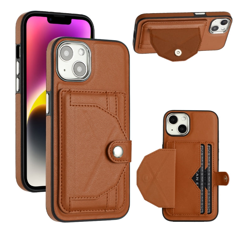 For iPhone 13 Shockproof Leather Phone Case with Card Holder(Brown) - free shipping - PMC TechLife - Order now!