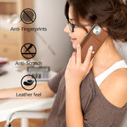 For iPhone 13 Shockproof Leather Phone Case with Card Holder(Brown)