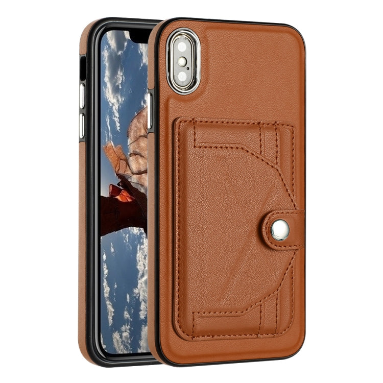 For iPhone XS Max Shockproof Leather Phone Case with Card Holder(Brown) - free shipping - PMC TechLife - Order now!