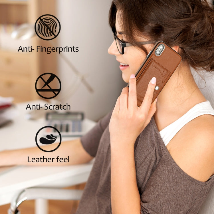 For iPhone XS Max Shockproof Leather Phone Case with Card Holder(Brown) - free shipping - PMC TechLife - Order now!