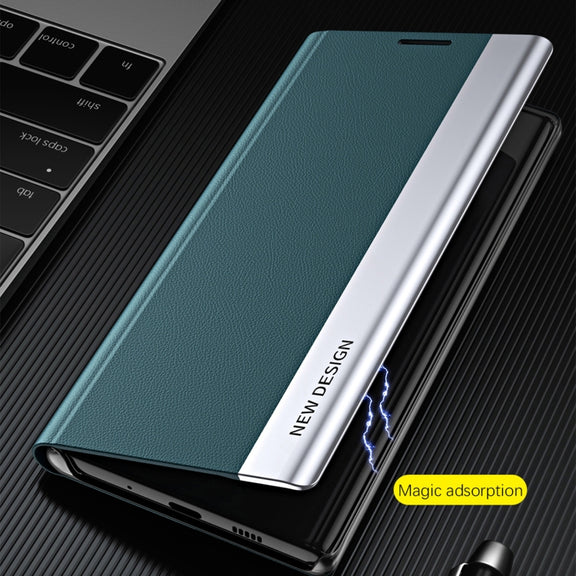 For Xiaomi Poco F5 Pro Side Side Electroplated Magnetic Leather Phone Case(Silver)