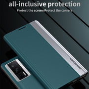 For Xiaomi Poco F5 Pro Side Side Electroplated Magnetic Leather Phone Case(Yellow)