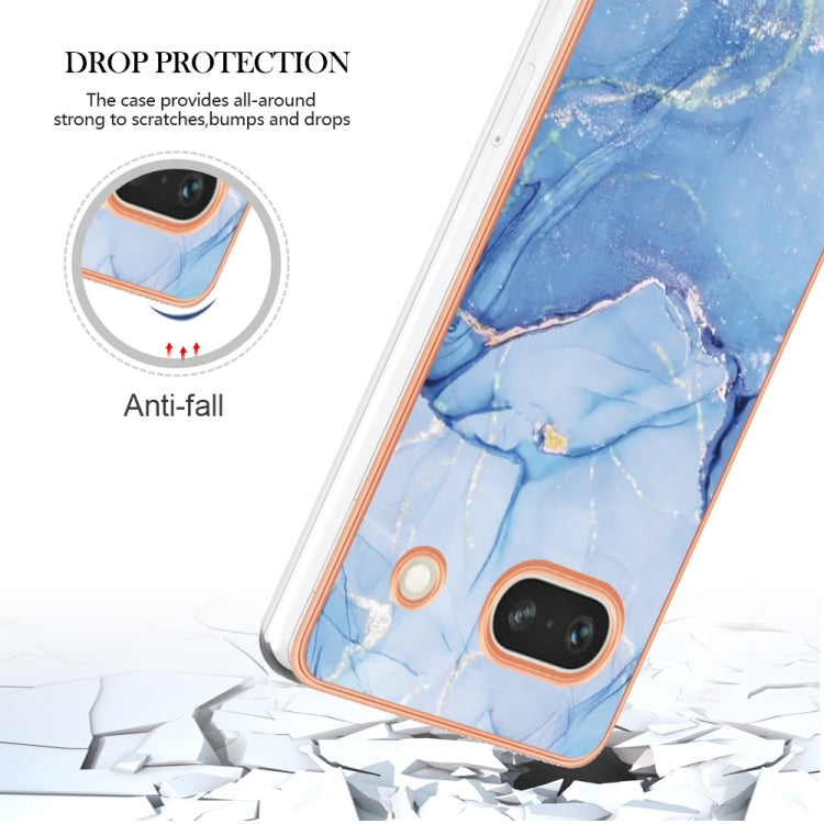 For Google Pixel 7a Electroplating Marble Dual-side IMD Phone Case(Blue 018) - free shipping - PMC TechLife - Order now!