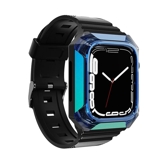 Armor Case Integrated TPU Watch Band For Apple Watch 3 38mm(Blue)