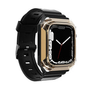 Armor Case Integrated TPU Watch Band For Apple Watch 9 41mm(Gold)