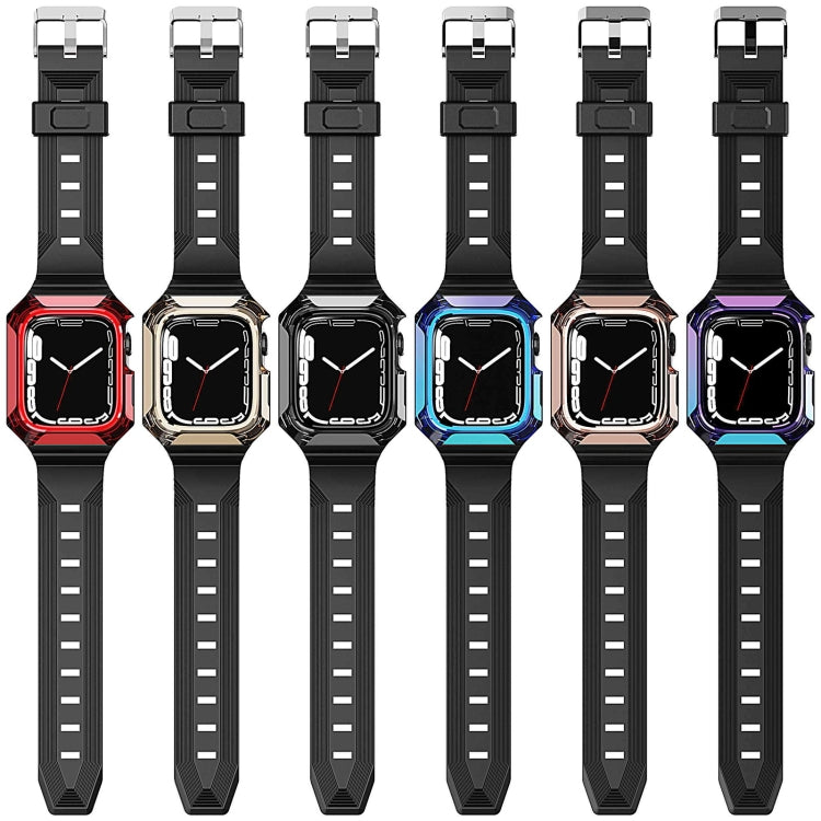 Armor Case Integrated TPU Watch Band For Apple Watch SE 2022 44mm(Rose Gold)