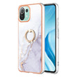 For Xiaomi Mi 11 Lite Electroplating Marble IMD TPU Phone Case with Ring Holder(White 006) - free shipping - PMC TechLife - Order now!