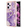 For Xiaomi Redmi Note 12 Pro 5G Global Electroplating Marble IMD TPU Phone Case with Ring Holder(Purple 002) - free shipping - PMC TechLife - Order now!