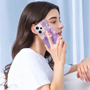 For Xiaomi Redmi Note 12 Pro 5G Global Electroplating Marble IMD TPU Phone Case with Ring Holder(Purple 002)