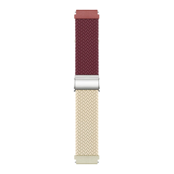 20mm Buckle Braided Nylon Watch Band(Wine Red Starlight)
