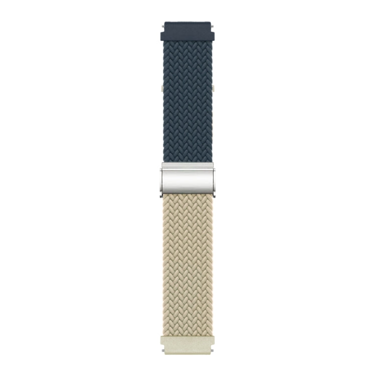20mm Buckle Braided Nylon Watch Band(Dark Blue Beige) - 20mm Bands by PMC TechLife | Online Shopping South Africa | PMC TechLife