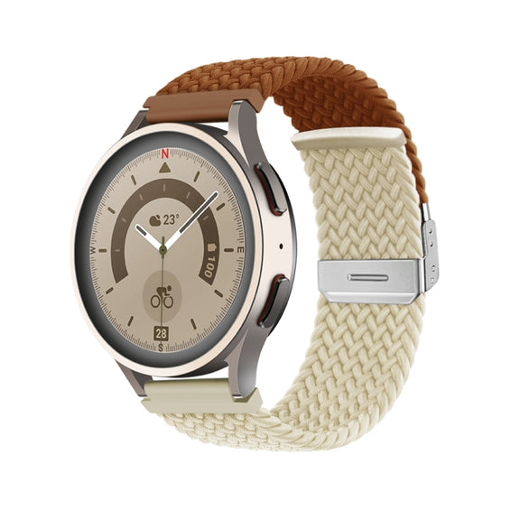 20mm Buckle Braided Nylon Watch Band(Brown Starlight)