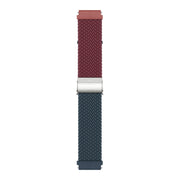 22mm Buckle Braided Nylon Watch Band(Wine Red Blue)