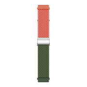 22mm Buckle Braided Nylon Watch Band(Orange Green)